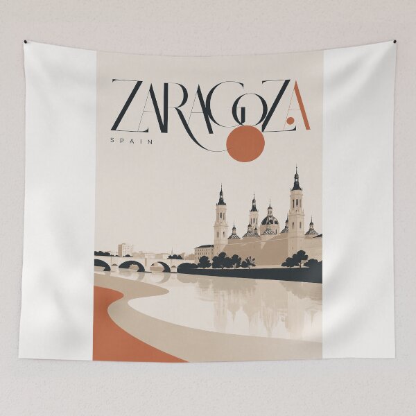 Item preview, Zaragoza Spain Basilica del Pilar and Ebro River designed and sold by Places On Earth.