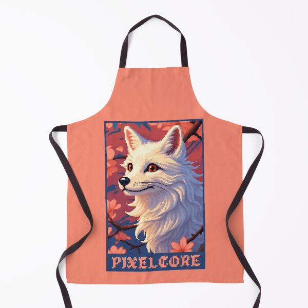 Item preview, White Japanese Kitsune Fox in a Cherry Blossom Park form Berserk Pixel Art {PIXELCORE} designed and sold by PIXELCORE-TEE.