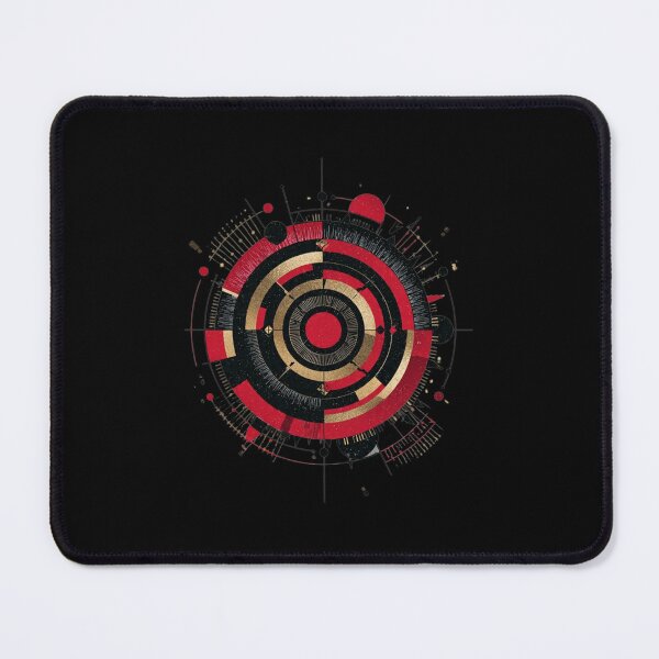 Item preview, Futuristic Astro Tech Sphere – Red & Gold Cyberpunk Art designed and sold by GeoBeast.