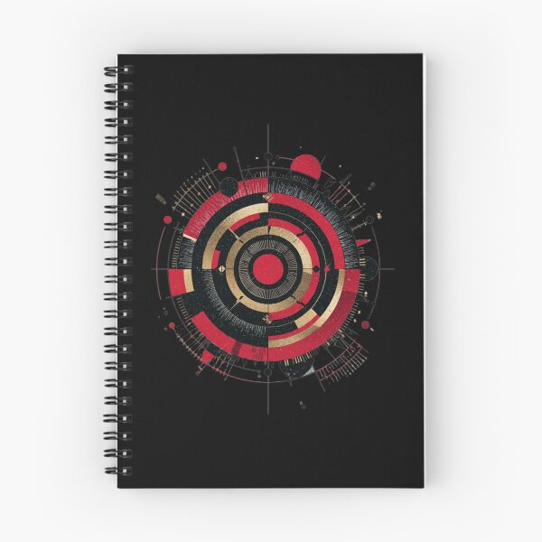Item preview, Futuristic Astro Tech Sphere – Red & Gold Cyberpunk Art designed and sold by GeoBeast.