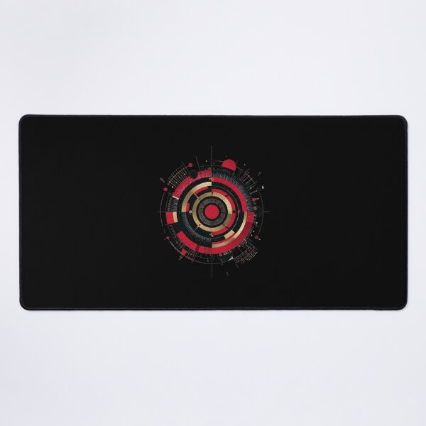 Item preview, Futuristic Astro Tech Sphere – Red & Gold Cyberpunk Art designed and sold by GeoBeast.
