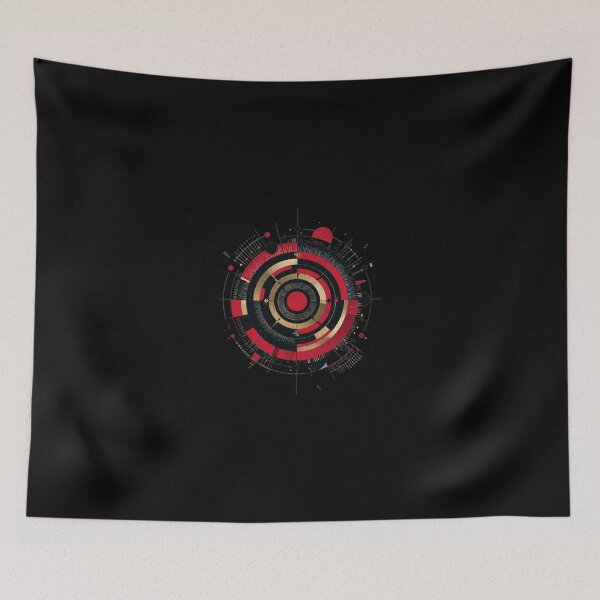 Item preview, Futuristic Astro Tech Sphere – Red & Gold Cyberpunk Art designed and sold by GeoBeast.