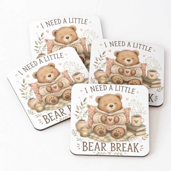 Item preview, I Need a Little Bear Break – Cute Cozy Bear Coffee Lover Design designed and sold by DreamyBrushArt.
