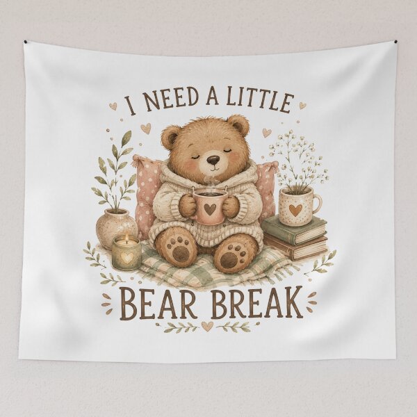 Item preview, I Need a Little Bear Break – Cute Cozy Bear Coffee Lover Design designed and sold by DreamyBrushArt.