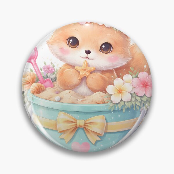 Item preview, Cute Fox Beach Bucket Pastel Nursery Art designed and sold by EverlinePrints.