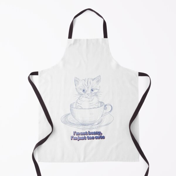 Item preview, Blue I'm not bossy, I'm just too Cute kitten in teacup designed and sold by Anne Londez Studio.