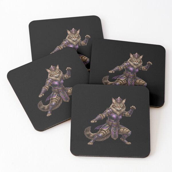 Item preview, Monk Cat Warrior - Purple Martial Arts Fantasy Art designed and sold by TOOBIC.