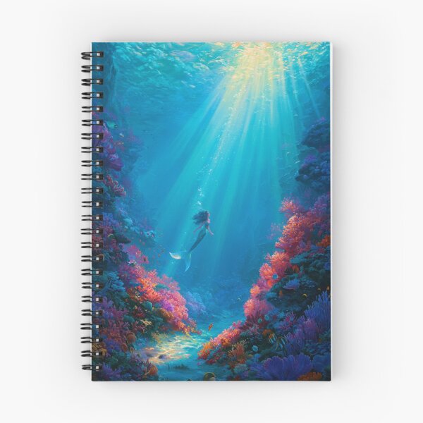 Item preview, A beautiful Mermaid swimming among colourful coral reefs surrounded by tropical fish and shafts of sunlight filtering through crystal-clear water, Fantasy & Mythological Creatures designed and sold by CDC40.