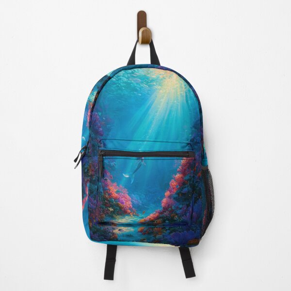 Item preview, A beautiful Mermaid swimming among colourful coral reefs surrounded by tropical fish and shafts of sunlight filtering through crystal-clear water, Fantasy & Mythological Creatures designed and sold by CDC40.