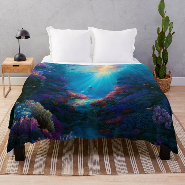 Item preview, A beautiful Mermaid swimming among colourful coral reefs surrounded by tropical fish and shafts of sunlight filtering through crystal-clear water, Fantasy & Mythological Creatures designed and sold by CDC40.