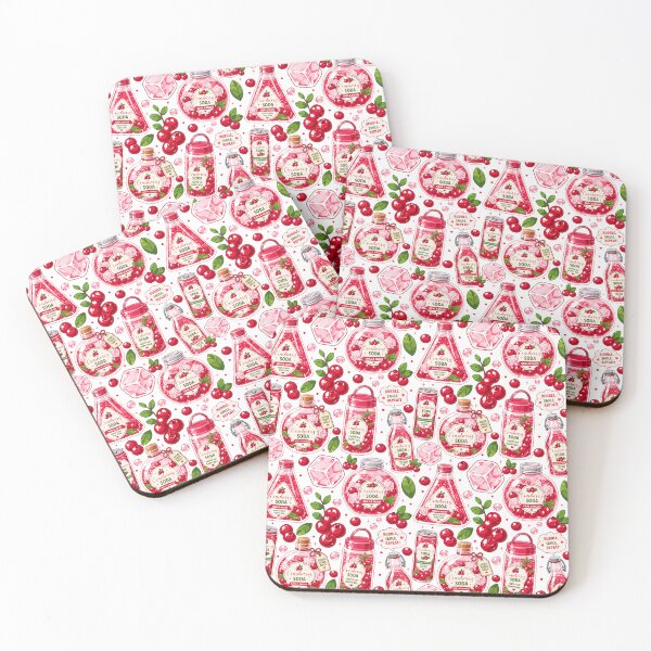 Item preview, Cute Cranberry Soda Seamless designed and sold by KJackArtwork.