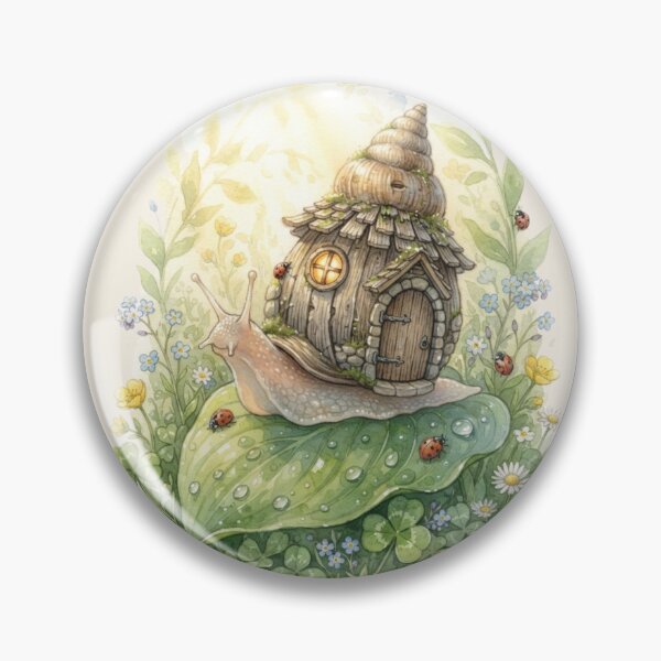 Item preview, Snail Garden Cottage Watercolor Fairycore Miniature Art designed and sold by CalmCapy Co.