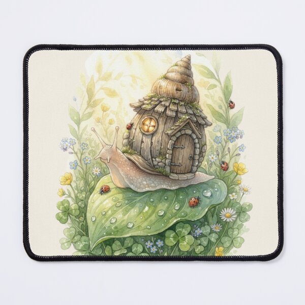 Item preview, Snail Garden Cottage Watercolor Fairycore Miniature Art designed and sold by CalmCapy Co.