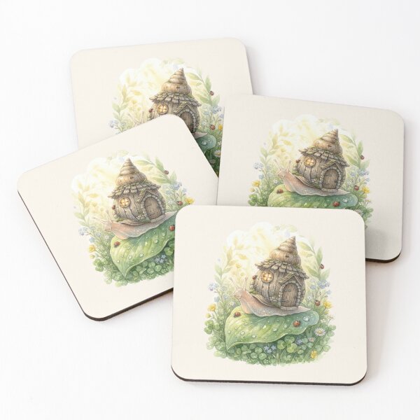 Item preview, Snail Garden Cottage Watercolor Fairycore Miniature Art designed and sold by CalmCapy Co.