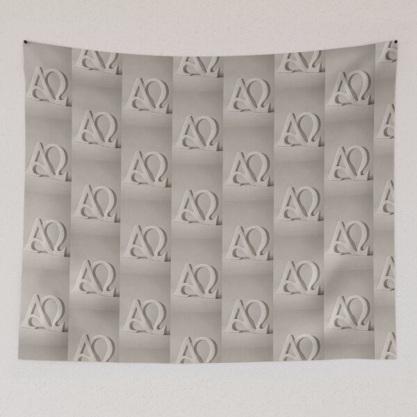 Item preview, Minimalist Alpha Omega Christian Greek Monogram Art designed and sold by Ink-verse-.