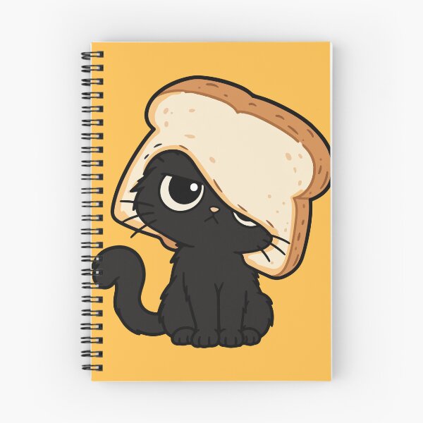 Item preview, Cute Black Cat Wearing Bread Hat Funny Food Cat designed and sold by MewMade.