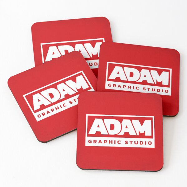 Item preview, ADAM Graphic Studio – Bold Minimalist Red & White Typography Design designed and sold by MindMess Studio.