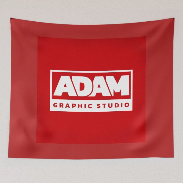 Item preview, ADAM Graphic Studio – Bold Minimalist Red & White Typography Design designed and sold by MindMess Studio.