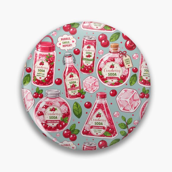 Item preview, Cute Cranberry Soda Seamless designed and sold by KJackArtwork.