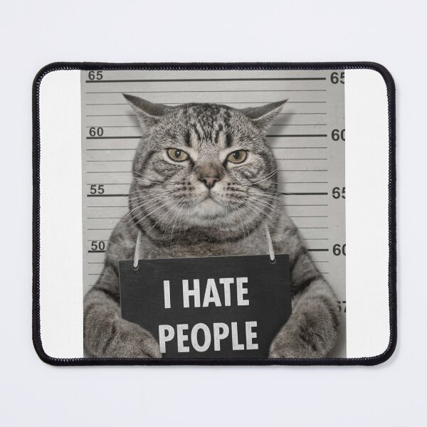 Item preview, Funny I Hate People Cat Mugshot Grumpy Kitten designed and sold by Fun-and-joy.