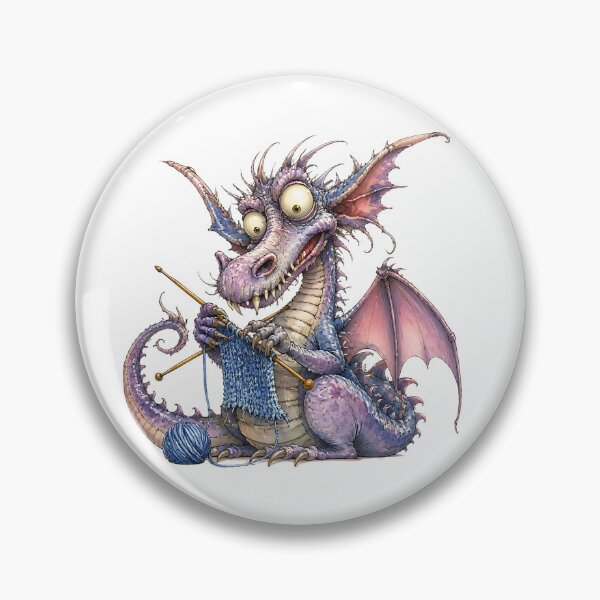 Item preview, Whimsical Baby Dragon Knitting Magical Fantasy Yarn Art designed and sold by Wilcox PhotoArt.