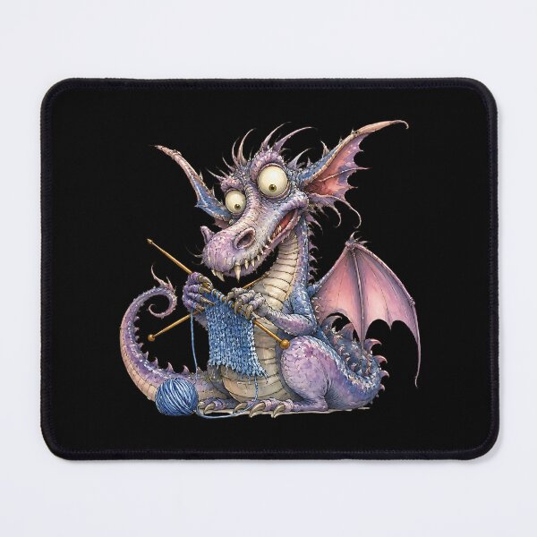 Item preview, Whimsical Baby Dragon Knitting Magical Fantasy Yarn Art designed and sold by Wilcox PhotoArt.