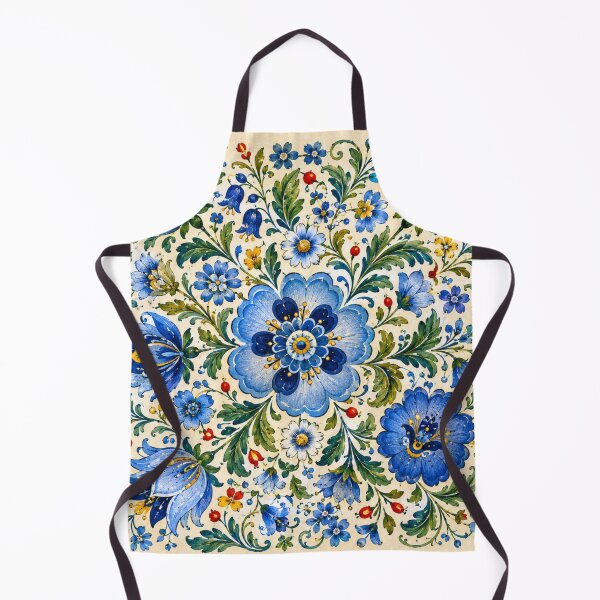 Item preview, Kashubian Blue Floral Garden – Polish Folk Floral Art designed and sold by MarekoraStudio.