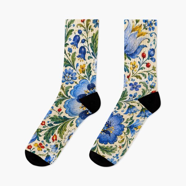 Item preview, Kashubian Blue Floral Garden – Polish Folk Floral Art designed and sold by MarekoraStudio.