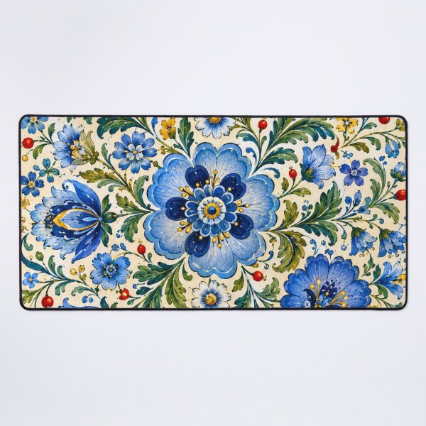 Item preview, Kashubian Blue Floral Garden – Polish Folk Floral Art designed and sold by MarekoraStudio.