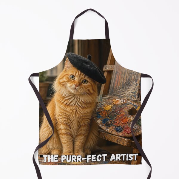 Item preview, The Purr-fect Artist - Cute Orange Cat Painter designed and sold by SALVO180674.