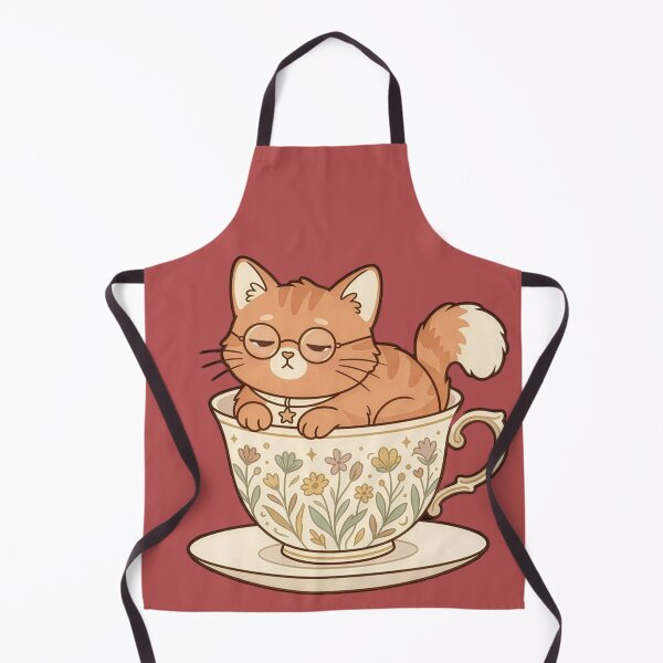 Item preview, Cozy Cat in Floral Teacup | Vintage Whimsical Illustration designed and sold by digimontu.
