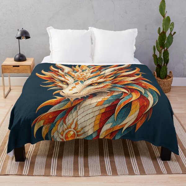 Item preview, Solar Mosaic Dragon Portrait – Stained Glass Fantasy Dragon Art designed and sold by From Cyryl with Love.
