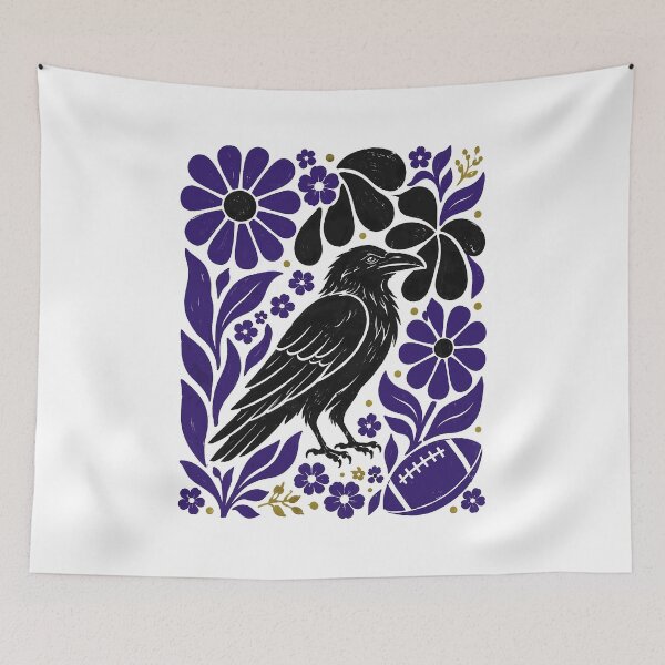 Item preview, Boho Raven Floral Football Art designed and sold by Centano94.