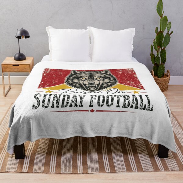 Item preview, Raised On Sunday Football Wolf Graphic designed and sold by yirwin095.