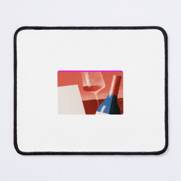 Item preview, Abstract Wine Art - Minimalist Red Wine Glass and Bottle Illustration designed and sold by Brandady.