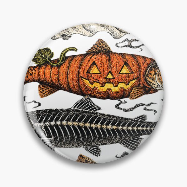 Item preview, Halloween Fish Skeletons with Pumpkin and Mummy Wraps designed and sold by otaku.edwardj.