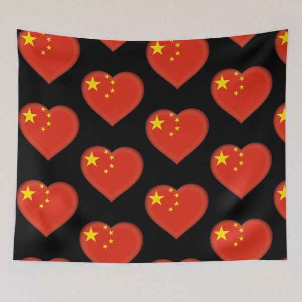 Item preview, China Flag Heart 3D Chinese Heritage Love Gift Design designed and sold by yazdogs.