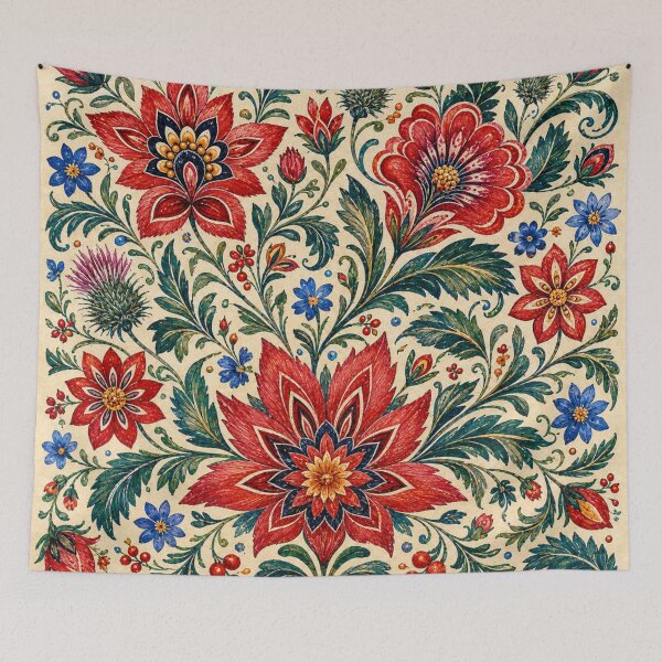 Item preview, Podhale Mountain Folk Flowers – Polish Folk Floral Art designed and sold by MarekoraStudio.