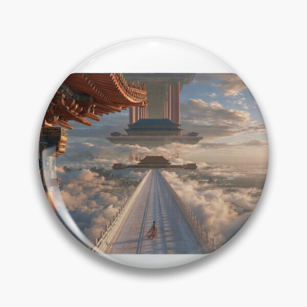 Item preview, Floating Palace Above The Clouds - Surreal Chinese Fantasy Heaven Art designed and sold by Brandady.