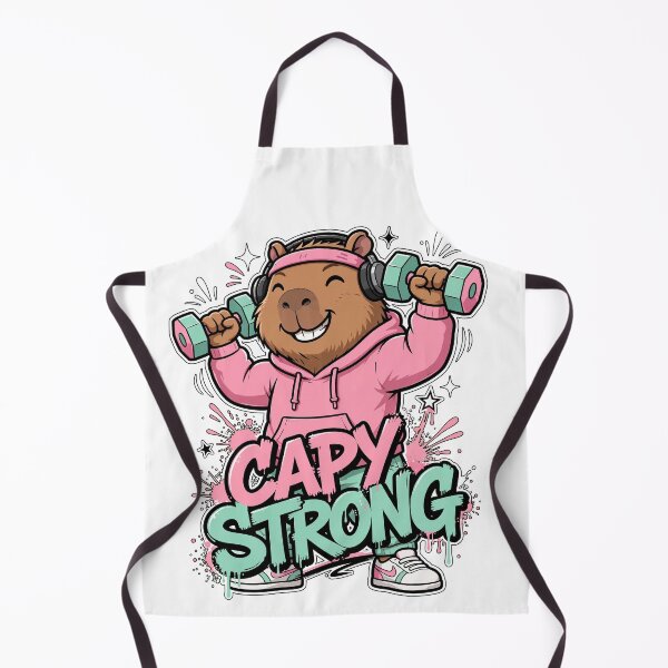 Item preview, Cute Capybara Lifting Dumbbells Fitness Pink and Mint designed and sold by CurrentPhase.