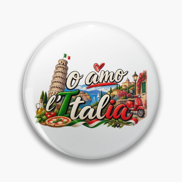 Item preview, Io Amo L’Italia – I Love Italy Design with Vespa, Pizza & Pisa designed and sold by SVALANART.