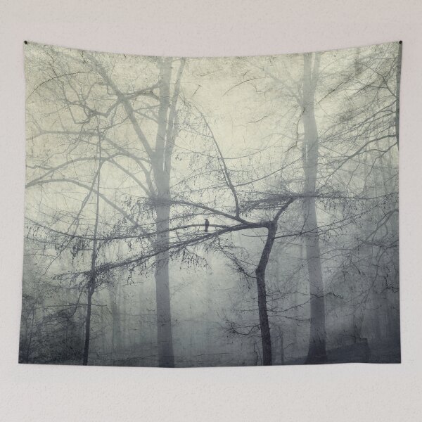Item preview, Solitary Bird in a Misty Forest designed and sold by Dyrk Wyst Redbubble Shop.
