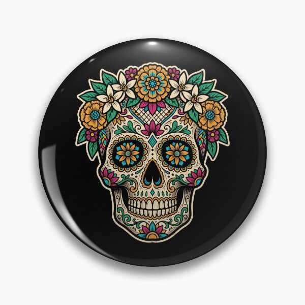 Item preview, Mexican Sugar Skull - Calavera Dia de los Muertos Floral Graphic Art designed and sold by FreiherrPK.