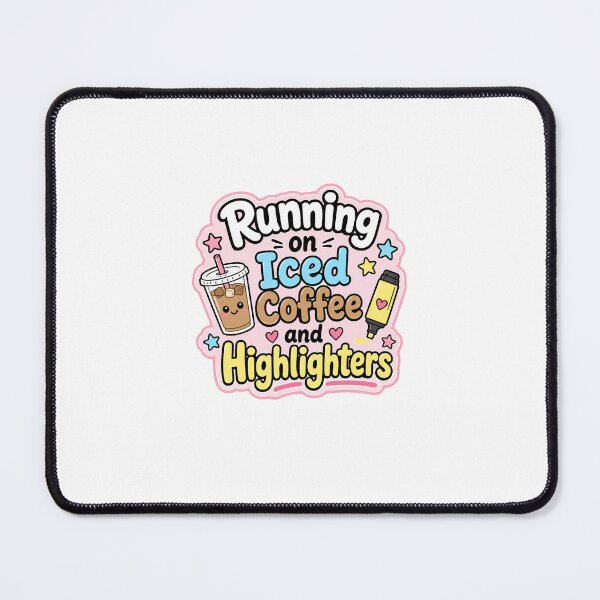 Item preview, Running on Iced Coffee and Highlighters Student Sticker Gift designed and sold by RedRubyBubble.