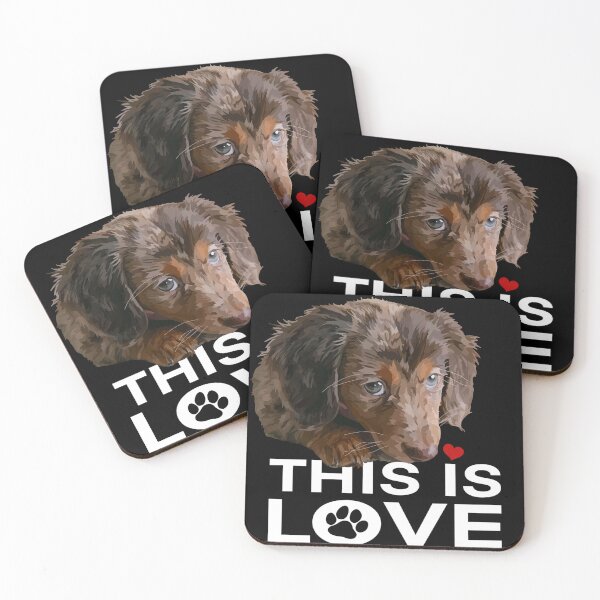 Item preview, This Is Love Brown Dachshund Puppy Dog designed and sold by Just-Arts-4U.