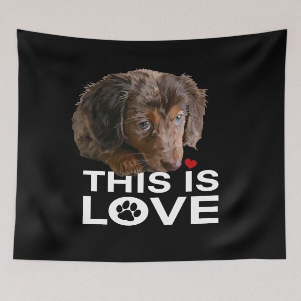 Item preview, Este es el amor Cachorro de perro salchicha marrón designed and sold by Just-Arts-4U.