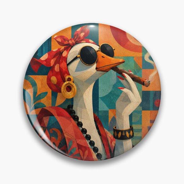 Item preview, Retro Sassy Duck Lady with Cigar - Vintage Pop Art Character designed and sold by littlepiptales.