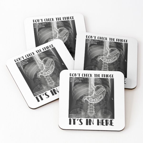 Item preview, Don't Check The Fridge It's In Here - Funny X-Ray Stomach Midnight Snack Graphic Art designed and sold by FreiherrPK.