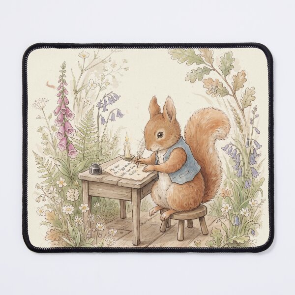 Item preview, Vintage Watercolor Squirrel Writing a Letter - Classic Storybook Art designed and sold by Pasteltone.