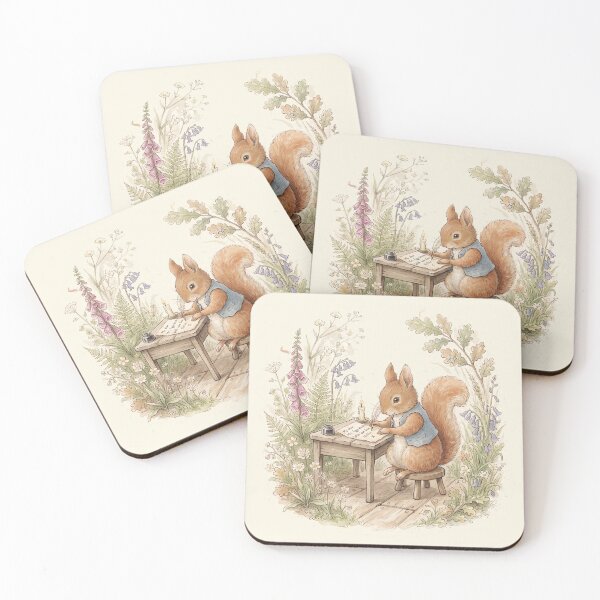 Item preview, Vintage Watercolor Squirrel Writing a Letter - Classic Storybook Art designed and sold by Pasteltone.